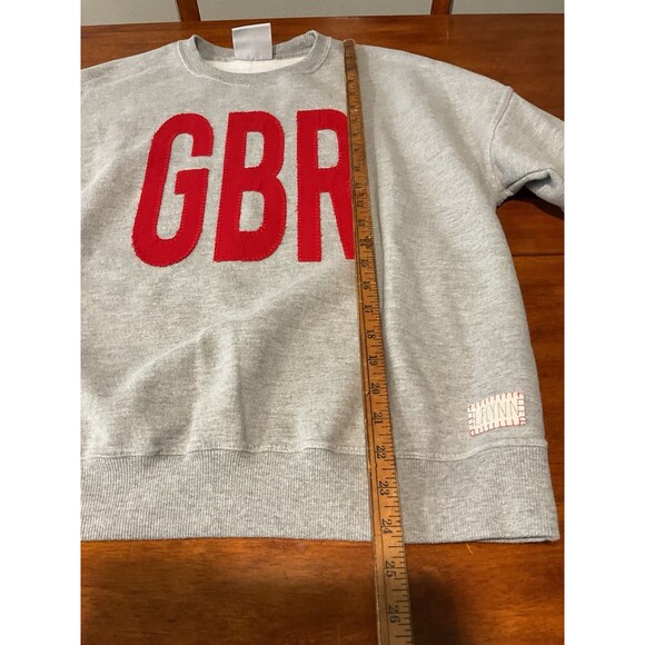 Women’s Crop Sweatshirt GBR Large Champion L Huskers Nebraska Crewneck Gray Top - Picture 4 of 8